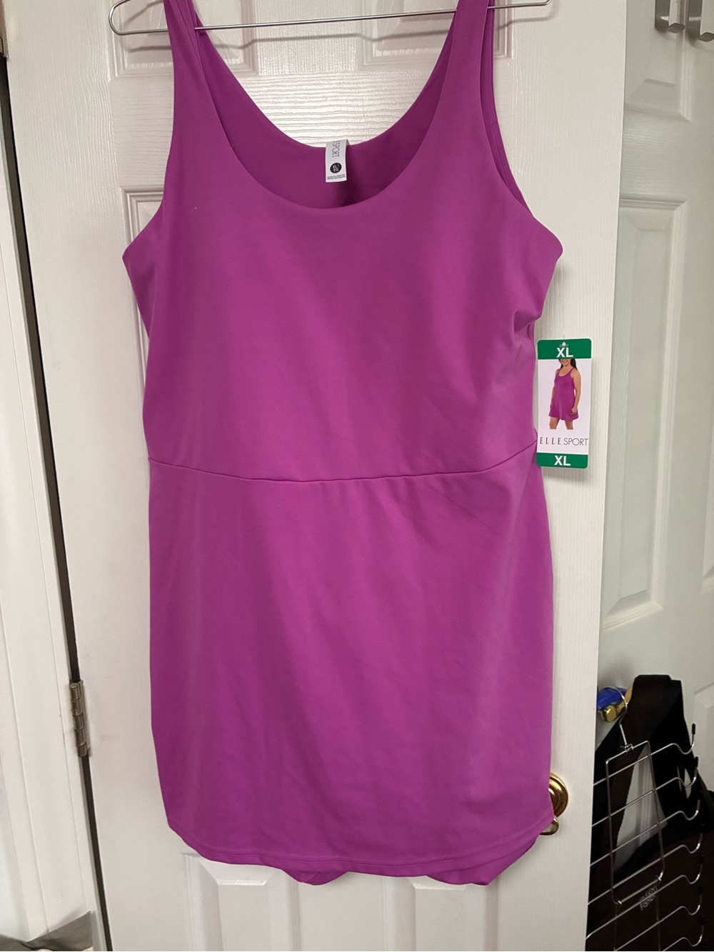 Elle Sport Sleeveless Utility Dress in Magenta - XL